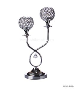 شمعدان پایه بلند دوشعله مدل مارپیچ