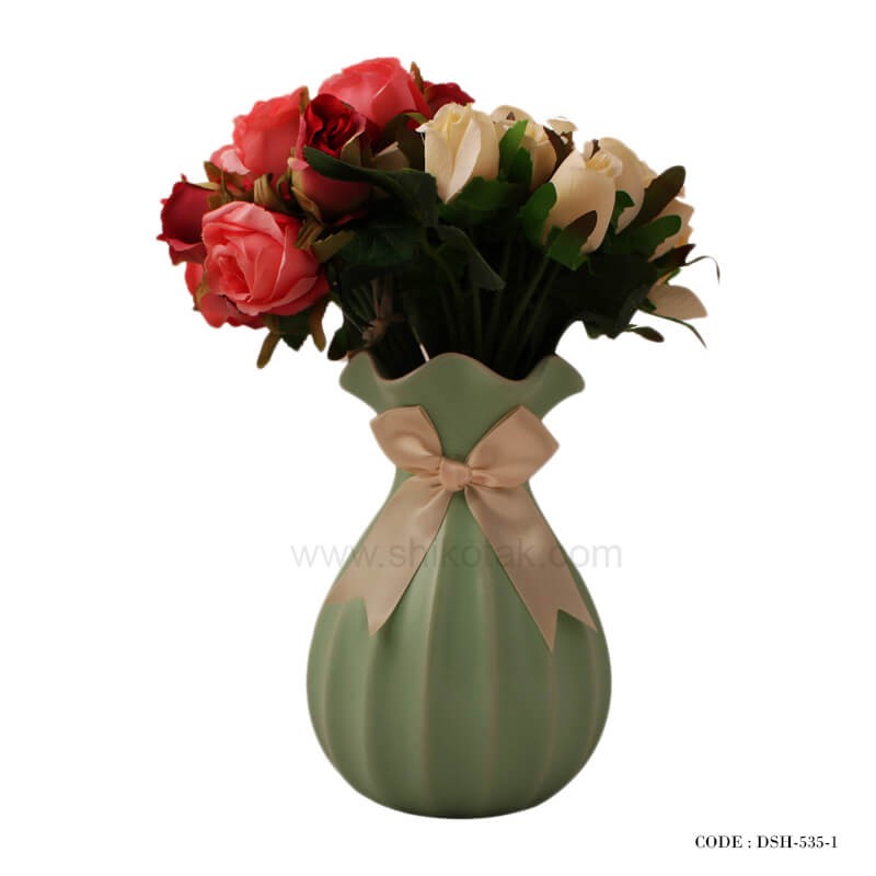 گلدان سرامیکی رومیزی طرح پاپیونی