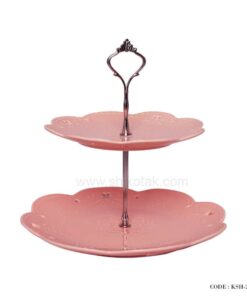 شیرینی خوری دو طبقه صورتی طرح انگلیش هوم