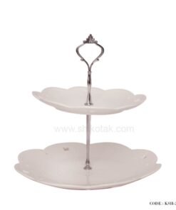 شیرینی خوری دو طبقه سفید طرح انگلیش هوم