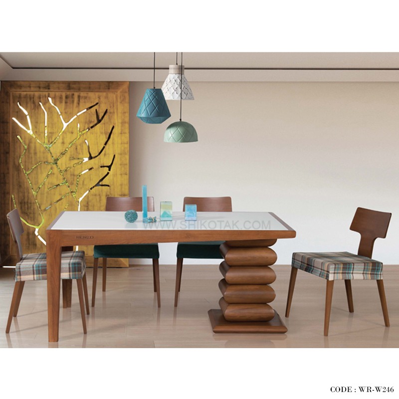 ست ناهار خوری شش نفره طرح سه پایه