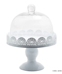 کیک خوری سفید طرح سیلویا سایز کوچک