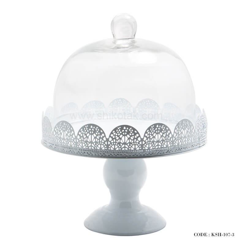 کیک خوری سفید طرح سیلویا سایز کوچک