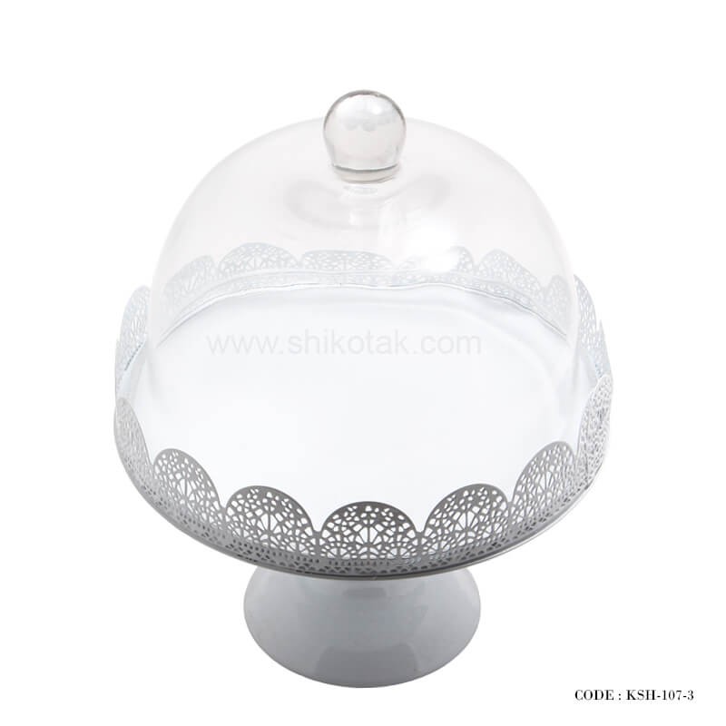 کیک خوری سفید طرح سیلویا سایز کوچک