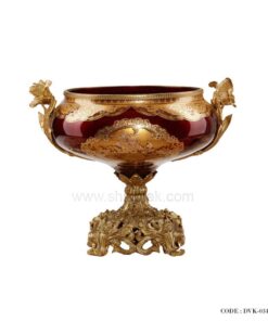 ظرف تزئینی طلاکوب سری 474 زرشکی