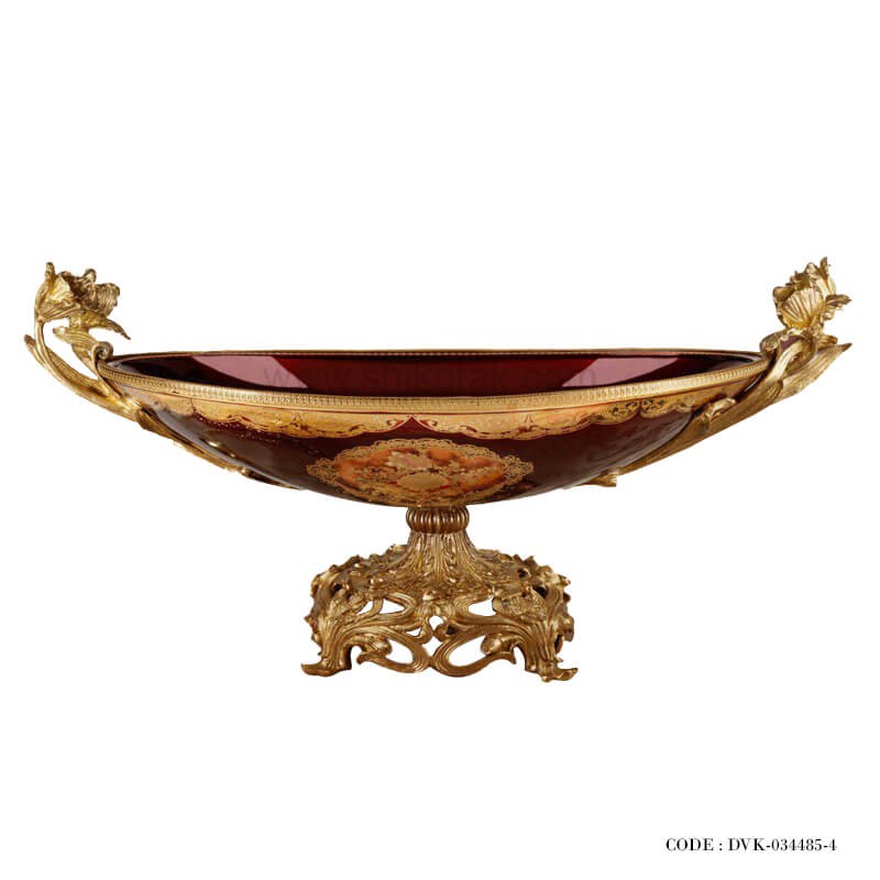 ظرف سلطنتی طلاکوب سری 485 زرشکی