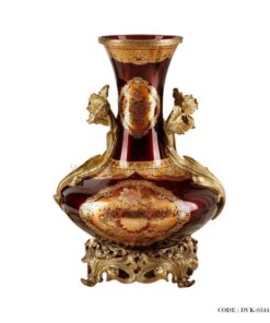 گلدان پایه برنز سلطنتی سری 412 زرشکی