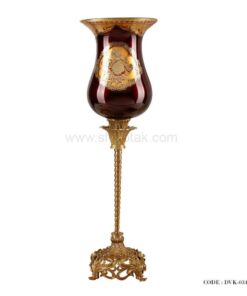 شمعدان پایه دار برنز سری 481 زرشکی