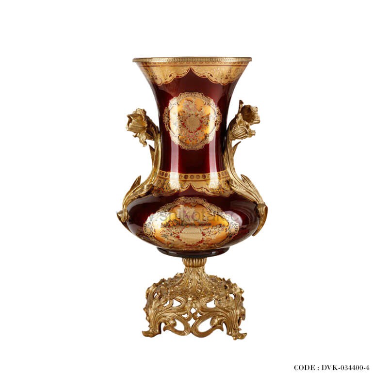 گلدان پایه دار برنز سری 400 زرشکی