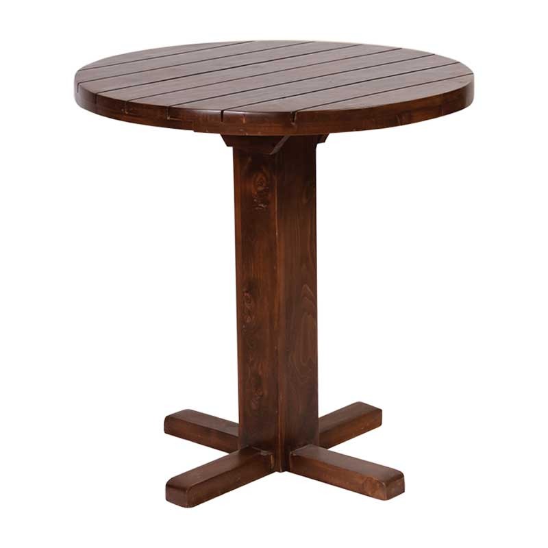 میز ناهارخوری چوبی گرد پایه بلند