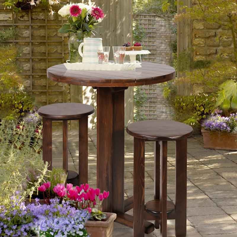 میز ناهارخوری چوبی گرد پایه بلند