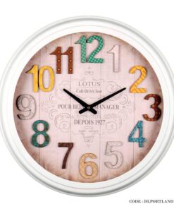 ساعت دیواری فلزی سفید سریPORTLAND