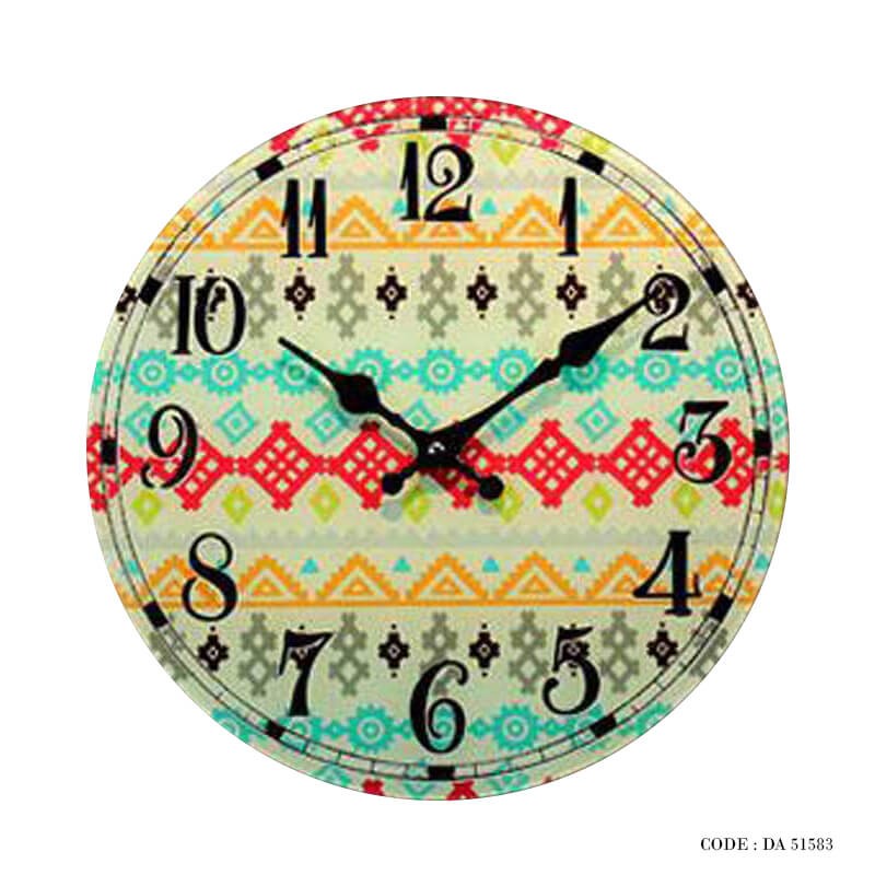 ساعت دیواری  صفحه تخت طرح فانتزی