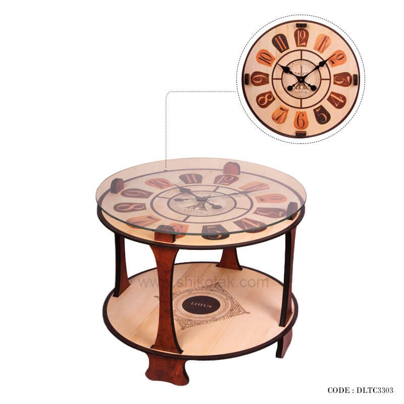 میز عسلی ساعتی چوبی سری3303