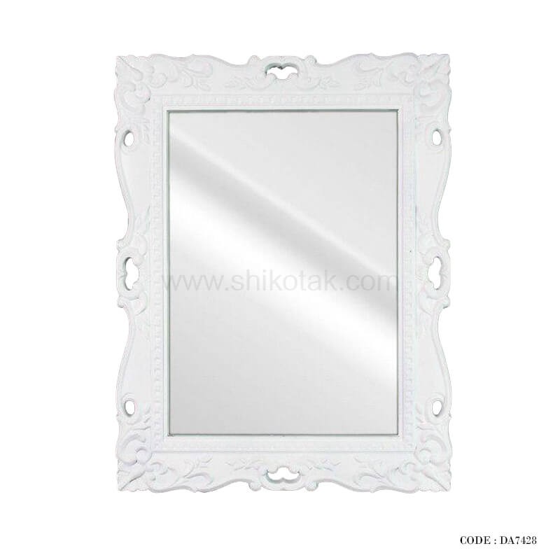 آینه دیواری چوبی سفید سری 28