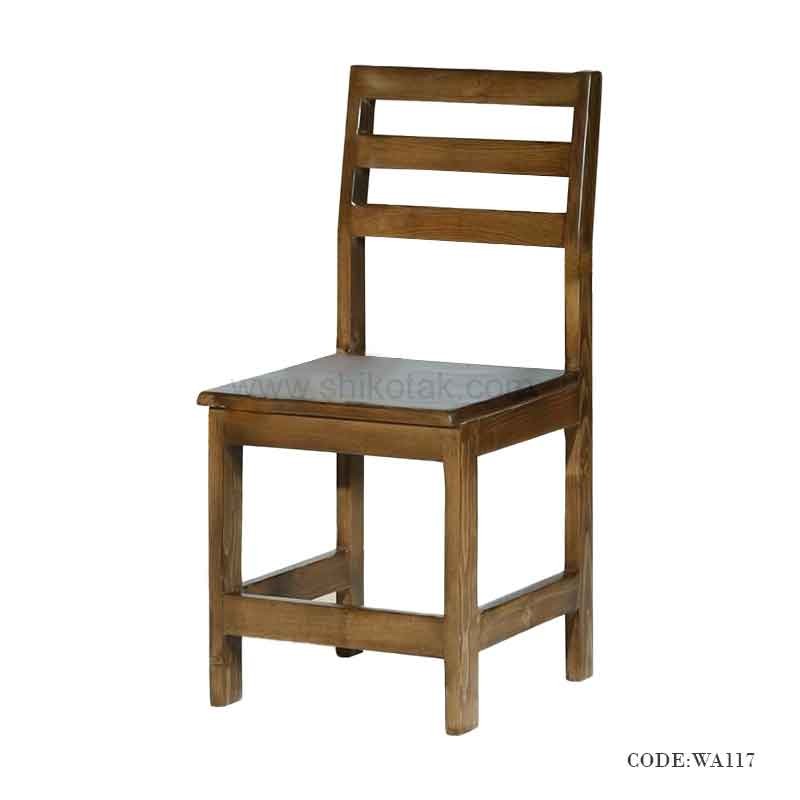 صندلی چوبی سری 117 طرح پشتی سه خط