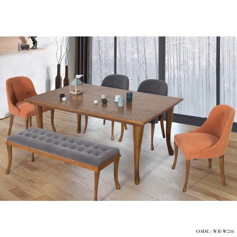 ست ناهار خوری نیمکت دار شش نفره