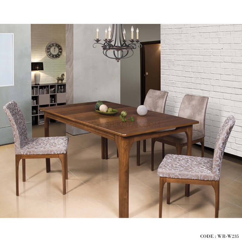 سرویس ناهار خوری کلاسیک 6 نفره با پارچه طرح دار و ساده