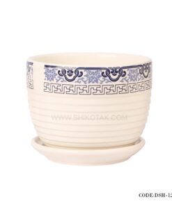 گلدان و زیرگلدانی سرامیکی طرح اسلیمی