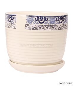 گلدان و زیرگلدانی سرامیکی طرح اسلیمی