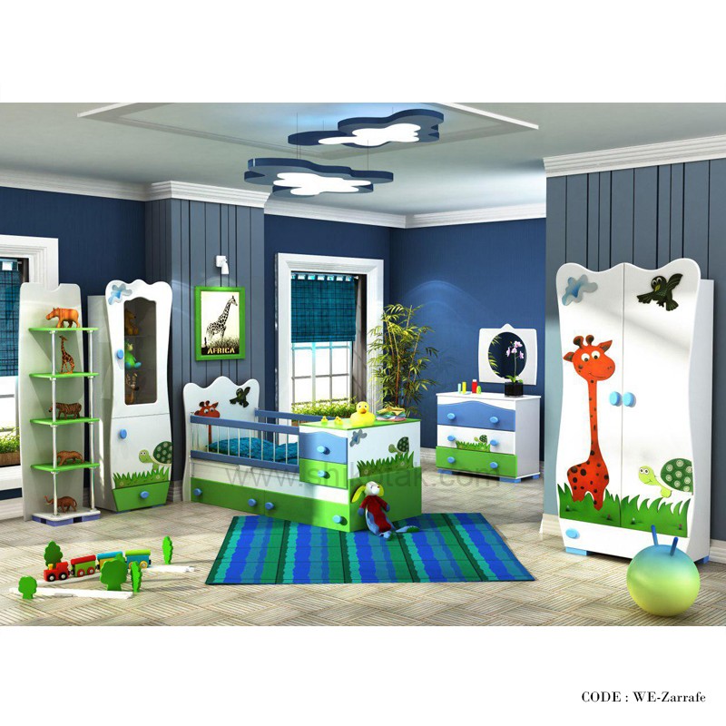 ست تخت و کمد نوزاد-نوجوان مدل زرافه ممبران