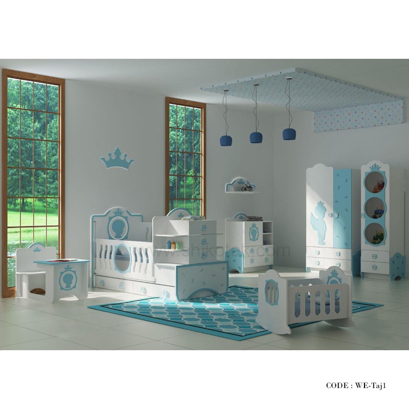 سرویس خواب کودک پسرانه مدل تاج آبی