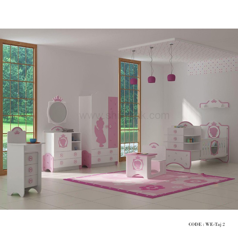 سرویس خواب کودک دخترانه مدل تاج صورتی