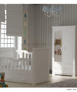 ست تخت و کمد و ویترین نوزاد طرح النا