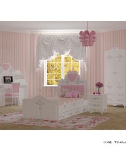 ست تخت و کمد نوجوان دخترانه مدل قلب 2