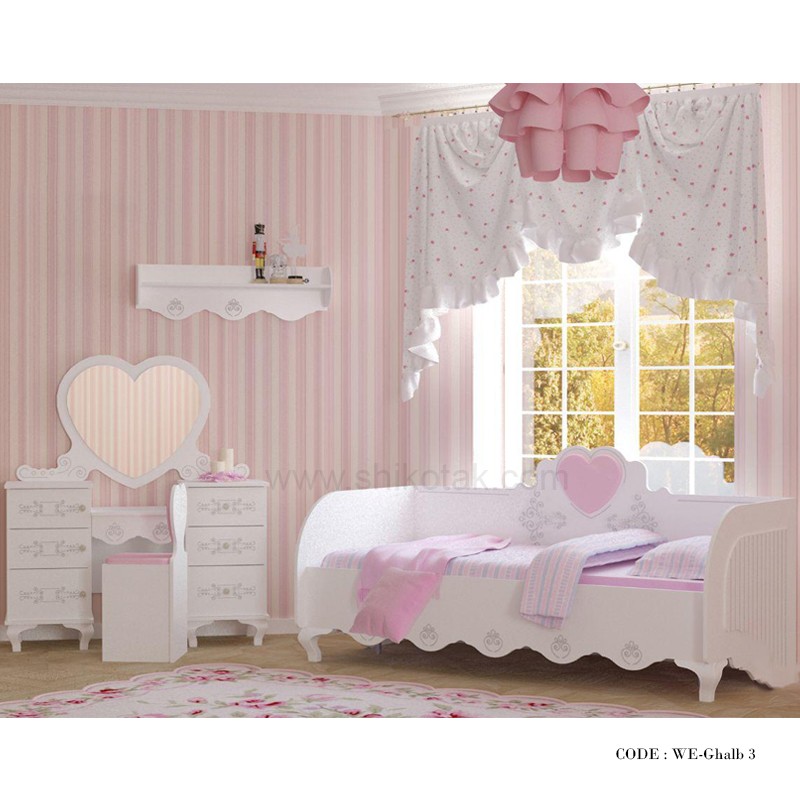 ست تخت نوجوان دخترانه مدل قلب 3