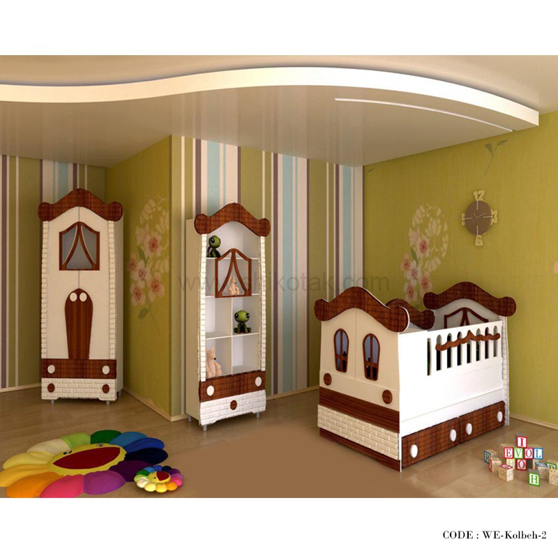 سرویس تخت خواب نوزاد-نوجوان مدل کلبه 2