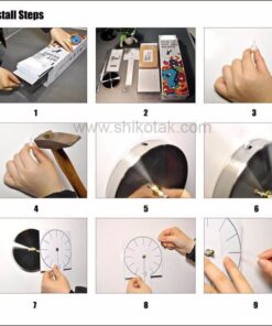 ساعت تکه ای قطر 80 طرح عدد سیلور