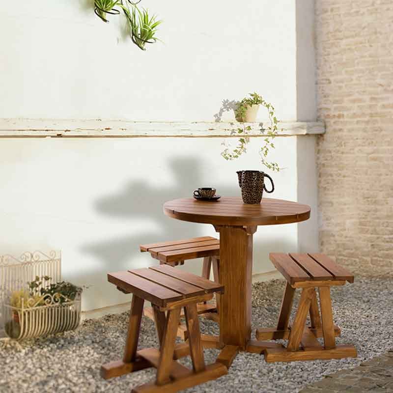 صندلی و میز غذا خوری سه نفره طرح گرد