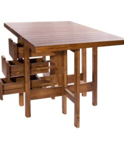 ست صندلی و میز غذا خوری کمجای تاشوی دو نفره چوبی