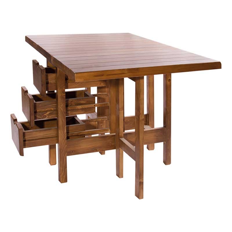 ست صندلی و میز غذا خوری کمجای تاشوی دو نفره چوبی