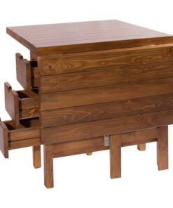 ست صندلی و میز غذا خوری کمجای تاشوی دو نفره چوبی