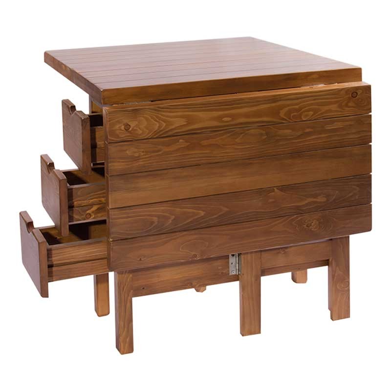 ست صندلی و میز غذا خوری کمجای تاشوی دو نفره چوبی