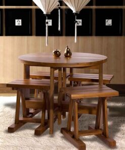 ناهار خوری تاشوی چهار نفره چوبی