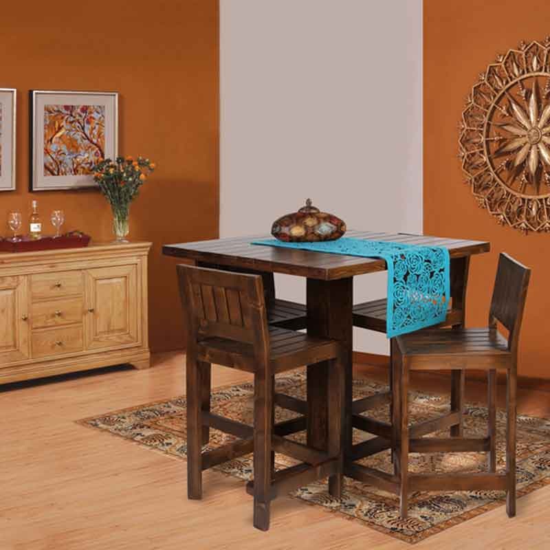 ناهار خوری 4 نفره چوبی طرح میز پایه بلند