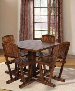 ست میز و صندلی ناهار خوری چهار نفره چوبی طرح شبنم