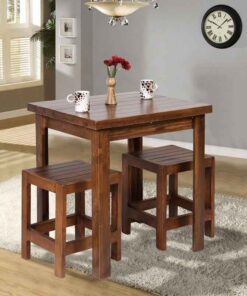 صندلی و میز ناهار خوری نیمکت دار دو نفره چوبی