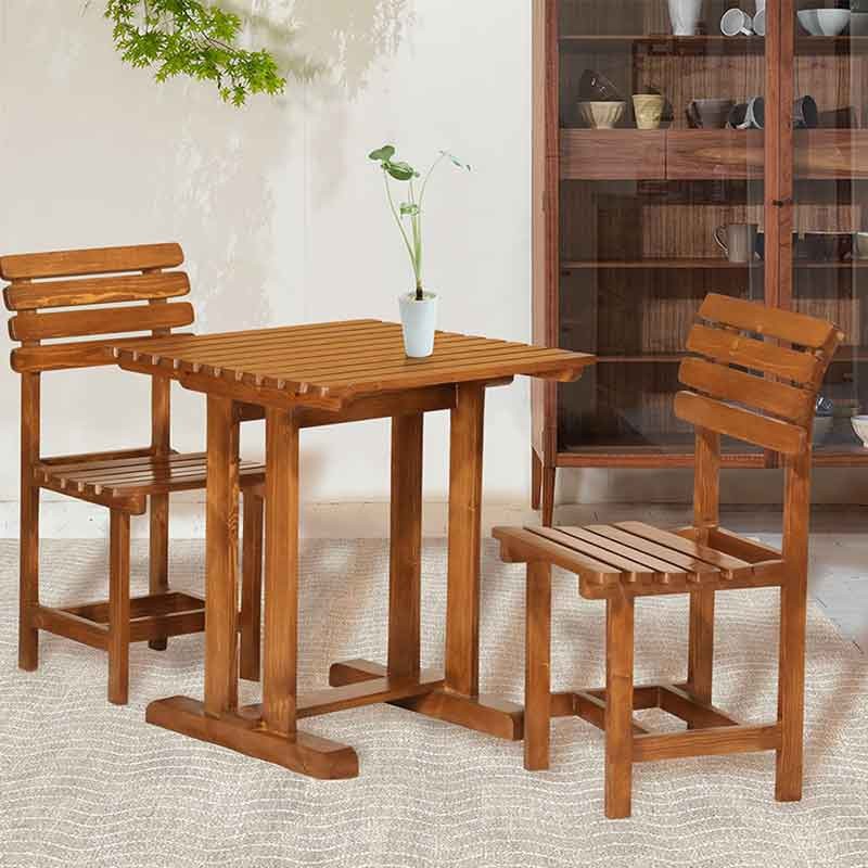 میز و صندلی صبحانه خوری دو نفره چوبی طرح اقاقیا