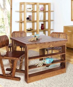 ست ناهارخوری 4نفره چوی طرح میز طبقه دار