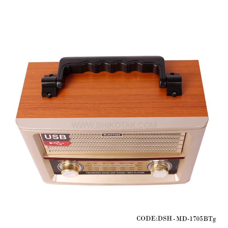 رادیو طرح قدیم چوبی مدل 1705BTg