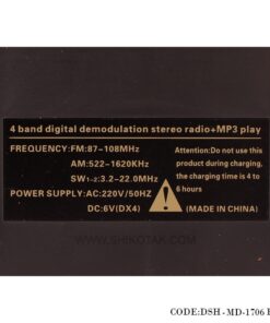 رادیو طرح کلاسیک فلش خور مدل 1706BT