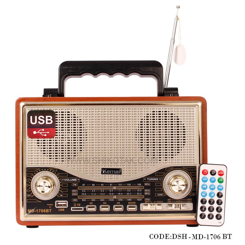 رادیو طرح کلاسیک فلش خور مدل 1706BT