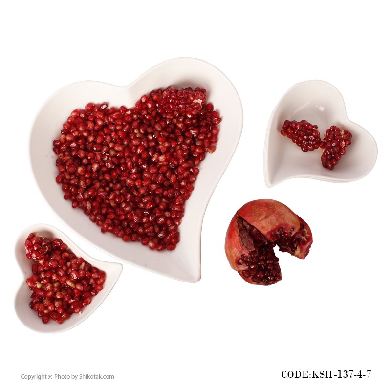 ست آجیل خوری سرامیکی هفت تکه طرح قلب