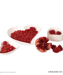 ست آجیل خوری سرامیکی هفت تکه طرح قلب