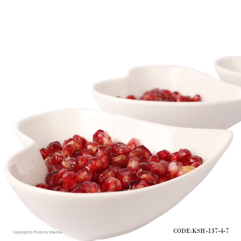 ست آجیل خوری سرامیکی هفت تکه طرح قلب