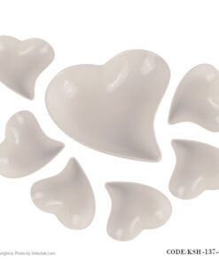 ست آجیل خوری سرامیکی هفت تکه طرح قلب